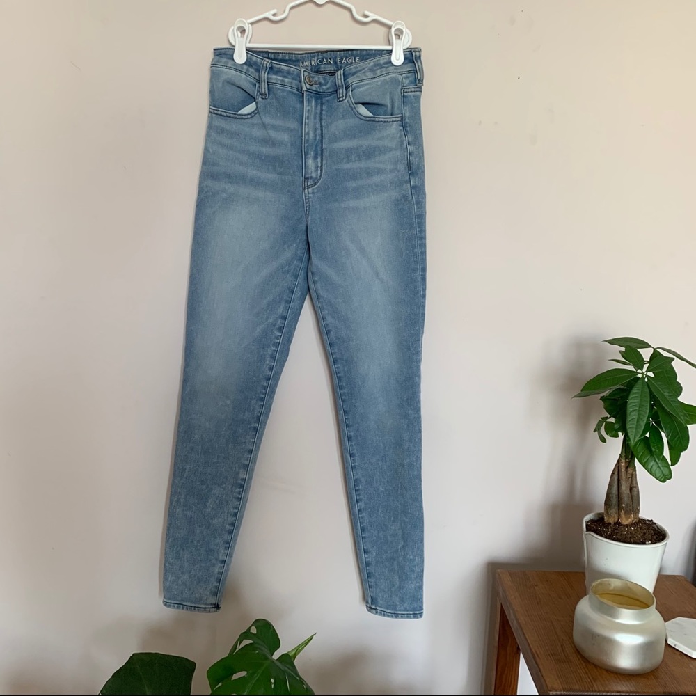 High Rise Blue Jean Jeggings American Eagle
